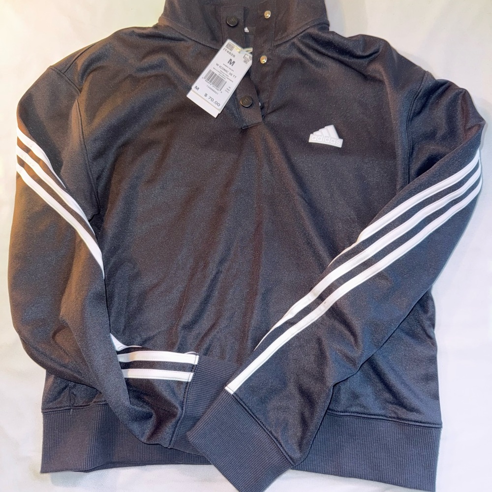 Adidas Black Jacket with White Logo, NWT